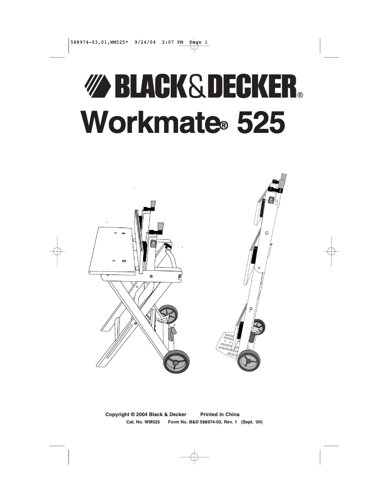 Page 1 of the manual User Manual Black & Decker WM525