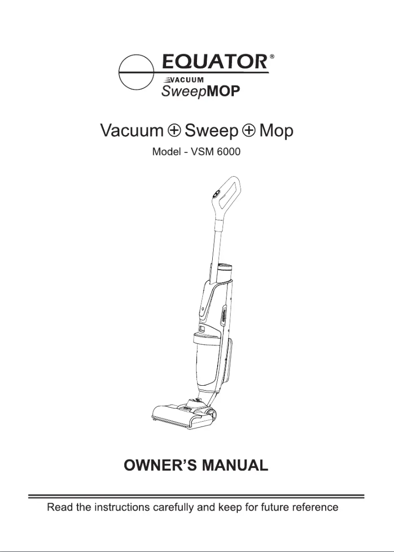 Page 1 of the manual User Manual Equator SweepMop VSM 6000