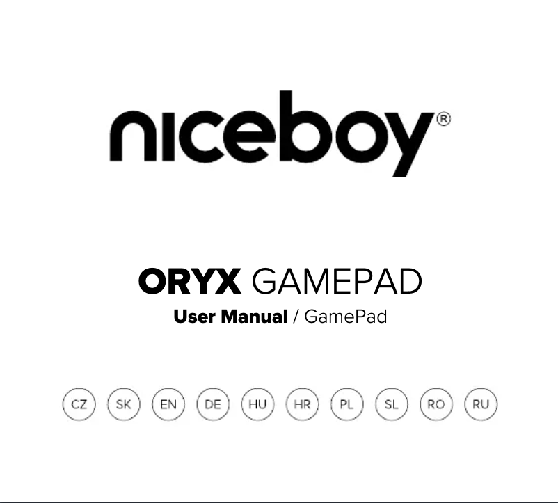 First page image of the manual for ORYX GamePad