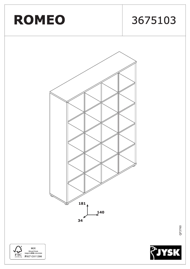 First page image of the manual for Romeo (140x182x34)