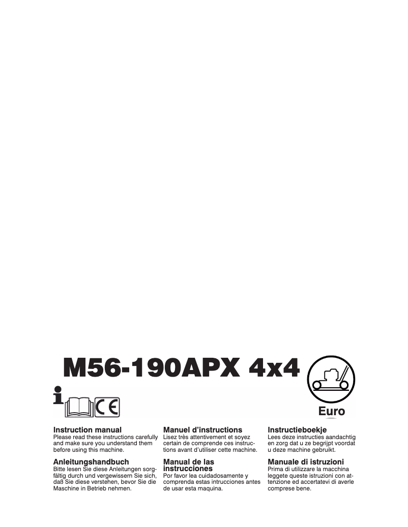 Page 1 of the manual User Manual McCulloch M56-190APX 4x4