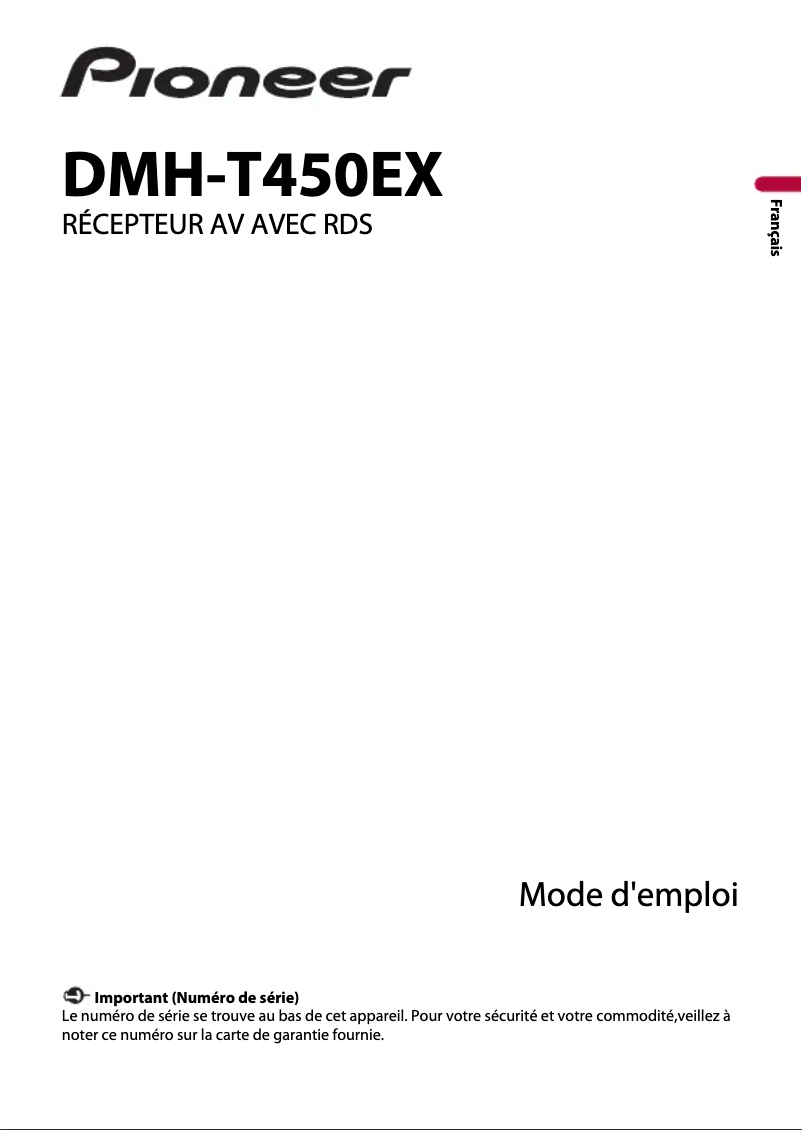 Page 1 of the manual User Manual Pioneer DMHT-450EX