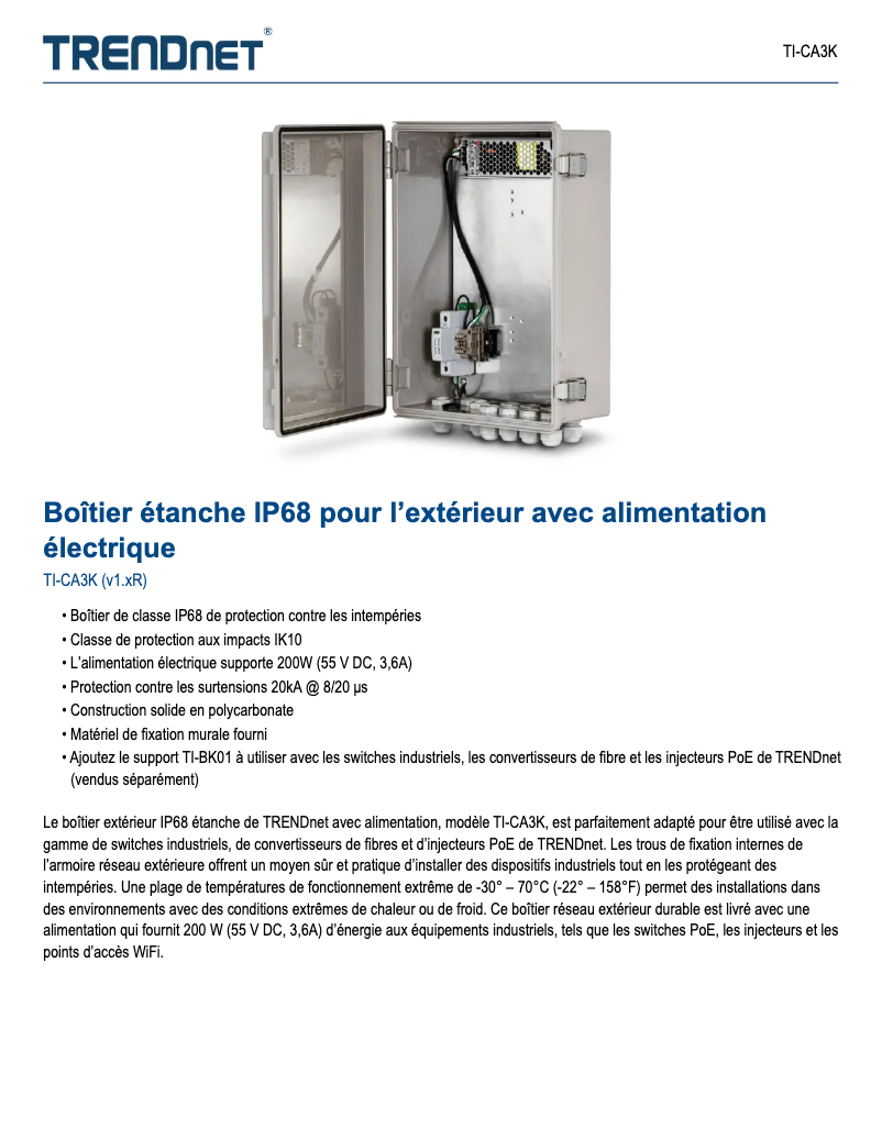 First page image of the manual for TI-CA3K