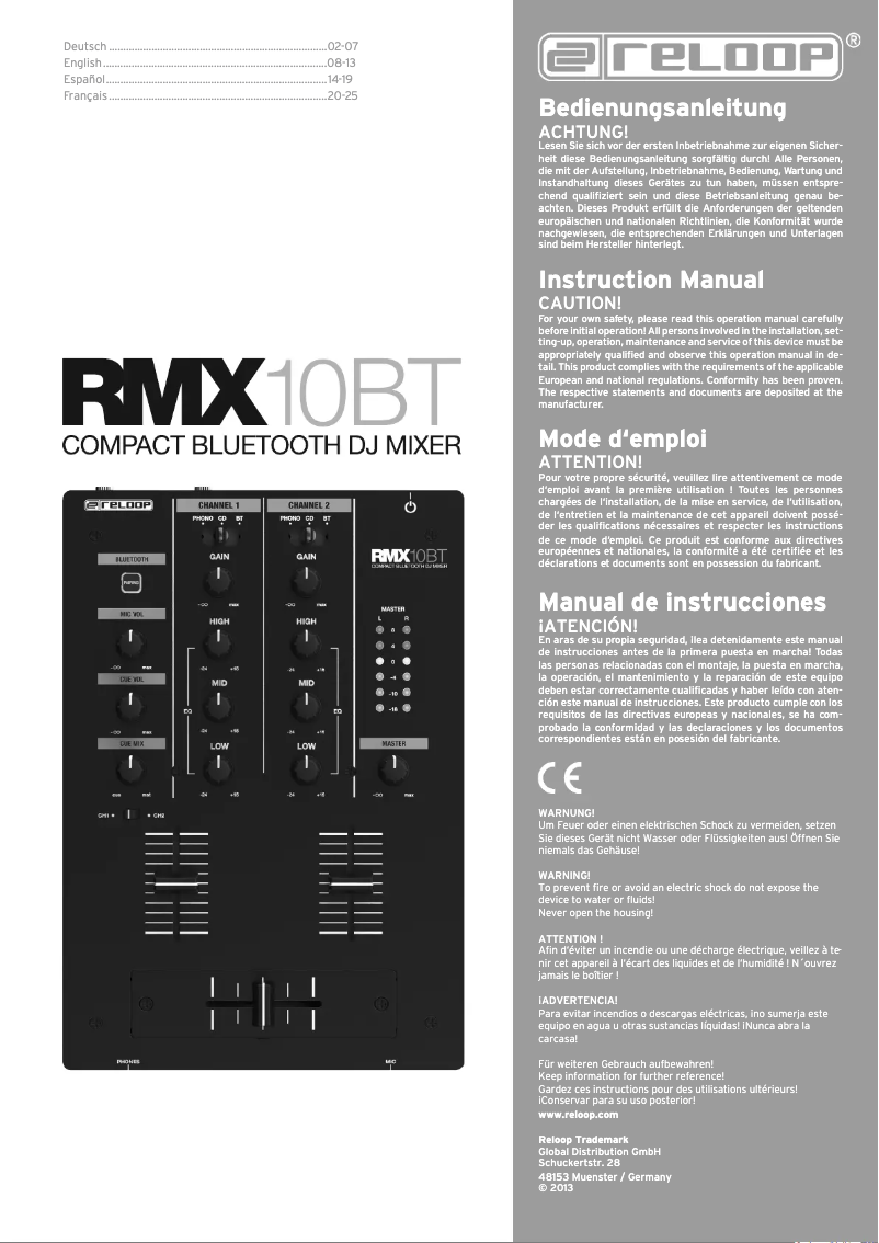 First page image of the manual for RMX-10 BT