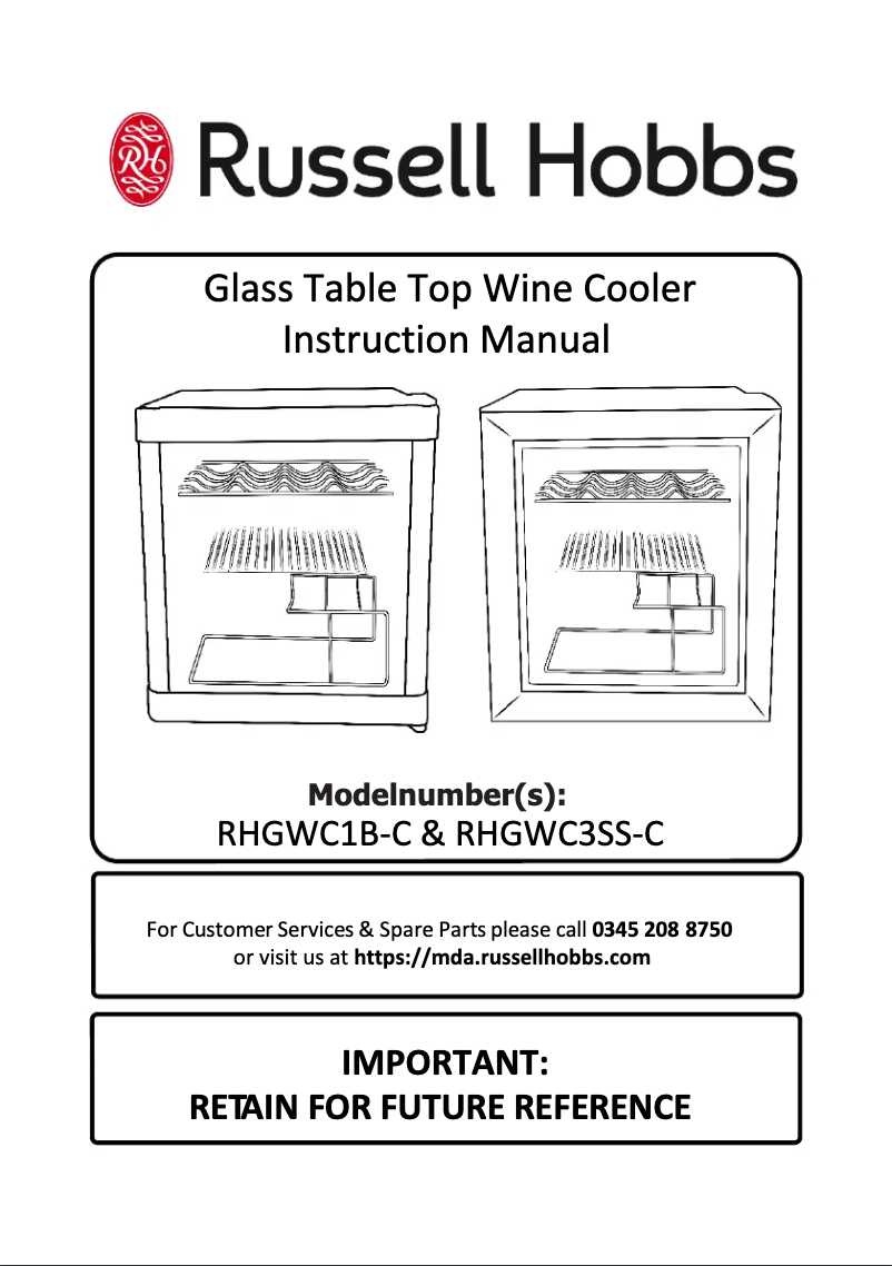 Page 1 of the manual User Manual Russell Hobbs RHGWC1B-C