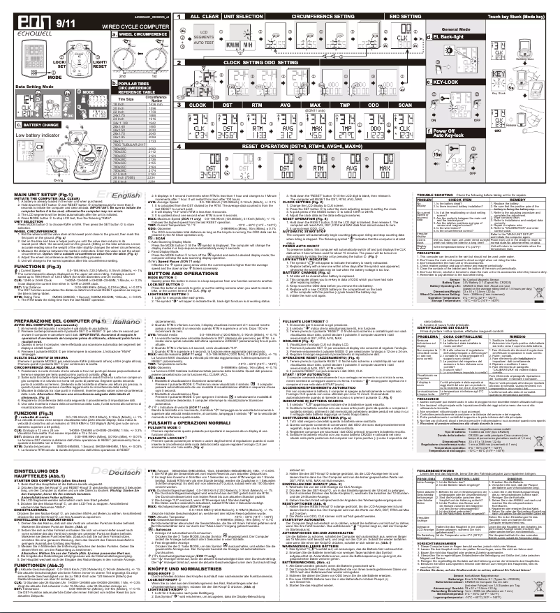 Image de la première page du manuel de l'appareil EON-11