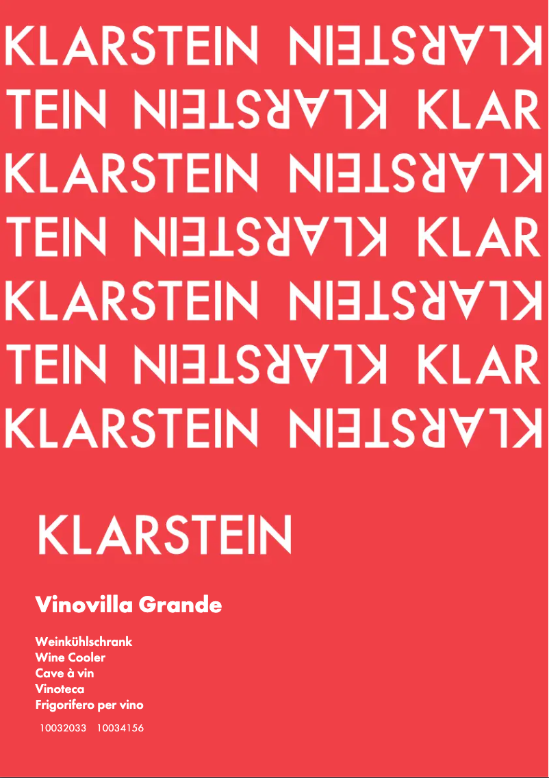 First page image of the manual for Vinovilla Grande