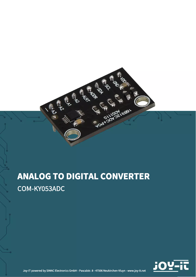 Image de la première page du manuel de l'appareil COM-KY053ADC