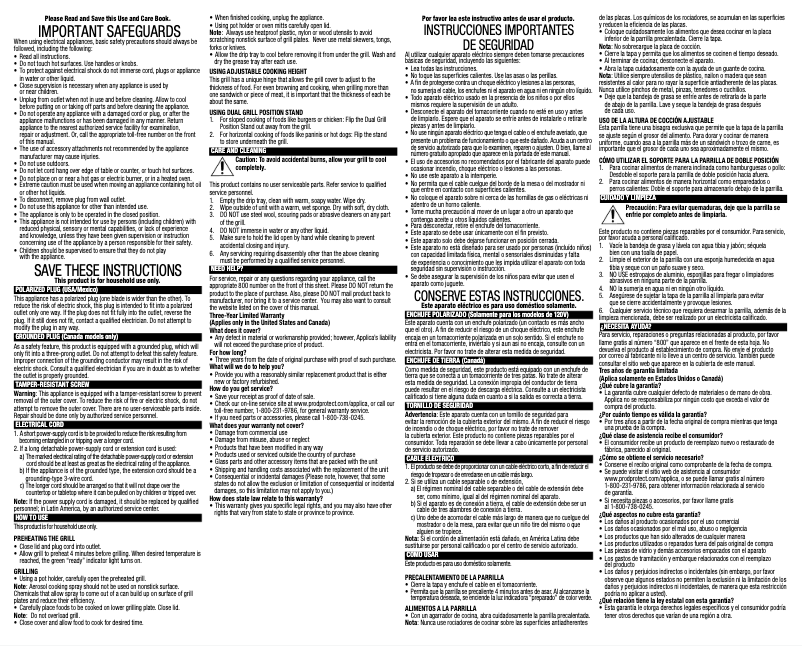 First page image of the manual for GR2120B