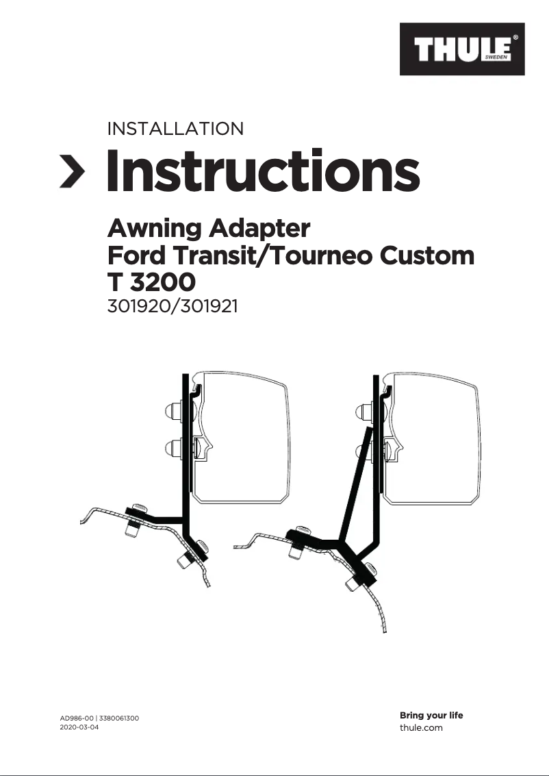 Page 1 of the manual User Manual Thule Adapter 301920