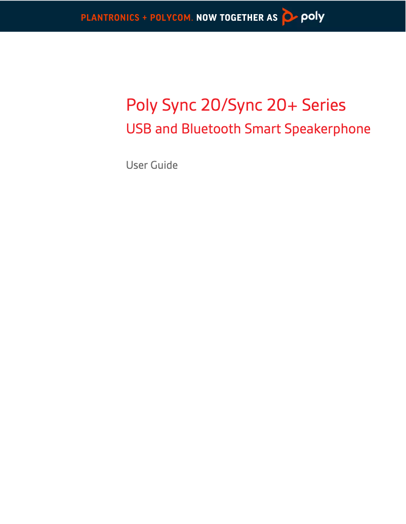 Page 1 de la notice Manuel utilisateur Plantronics Sync 20
