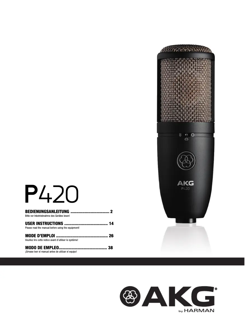 Page 1 of the manual User Manual AKG P420