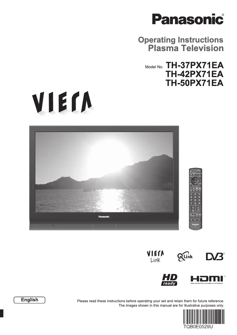 First page image of the manual for Viera TH-50PX71EA