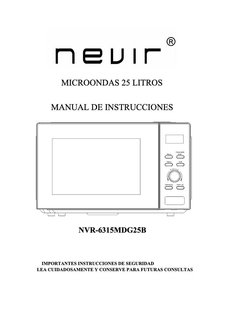Page 1 of the manual User Manual Nevir NVR-6315MDG25B