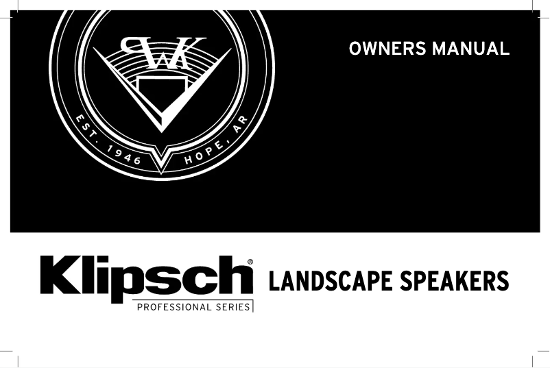 Page 1 of the manual User Manual Klipsch PRO-12SW-LS