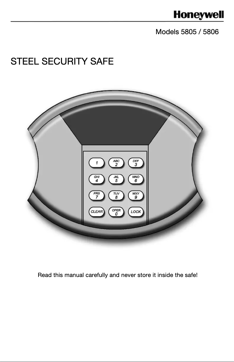 First page image of the manual for 5805