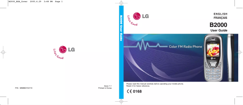 First page image of the manual for B2000