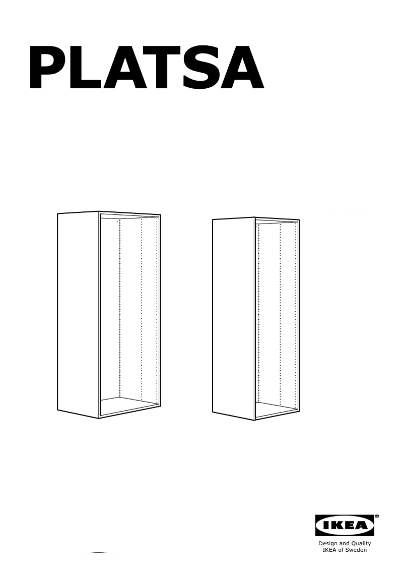 Page 1 of the manual Instruction Manual Ikea PLATSA