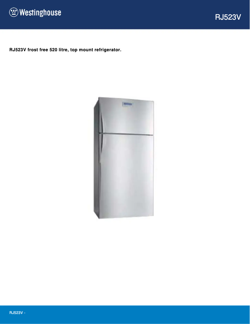 First page image of the manual for RJ523V