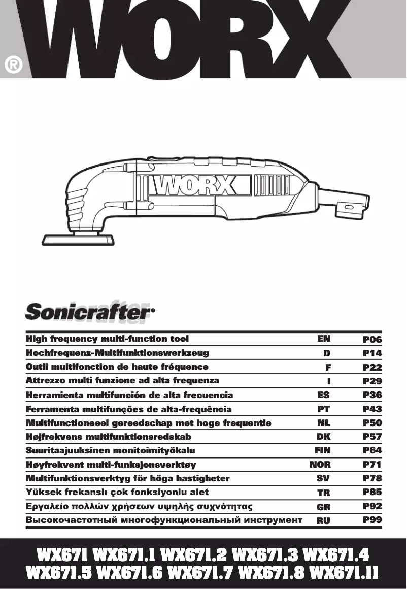 First page image of the manual for Sonicrafter WX671.3