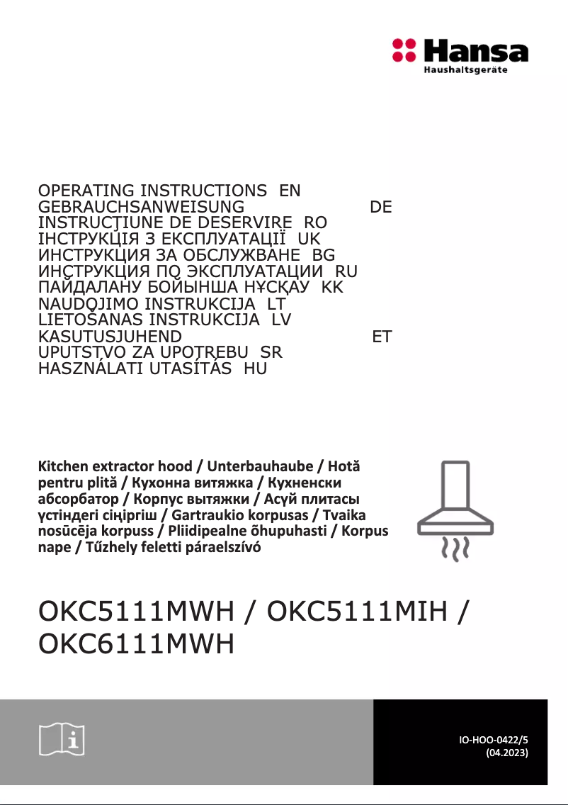 First page image of the manual for OKC5111MWH