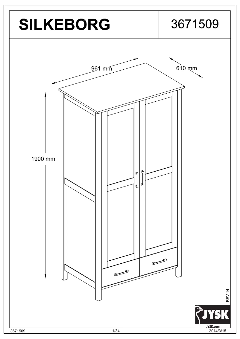 First page image of the manual for Silkeborg (97x190x61)