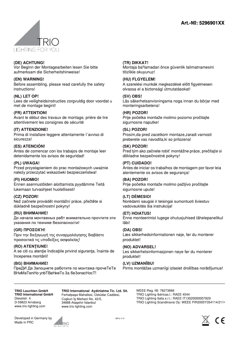 First page image of the manual for Cristo 529690100