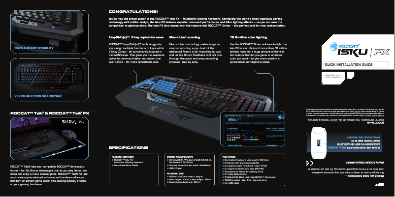 First page image of the manual for Isku FX