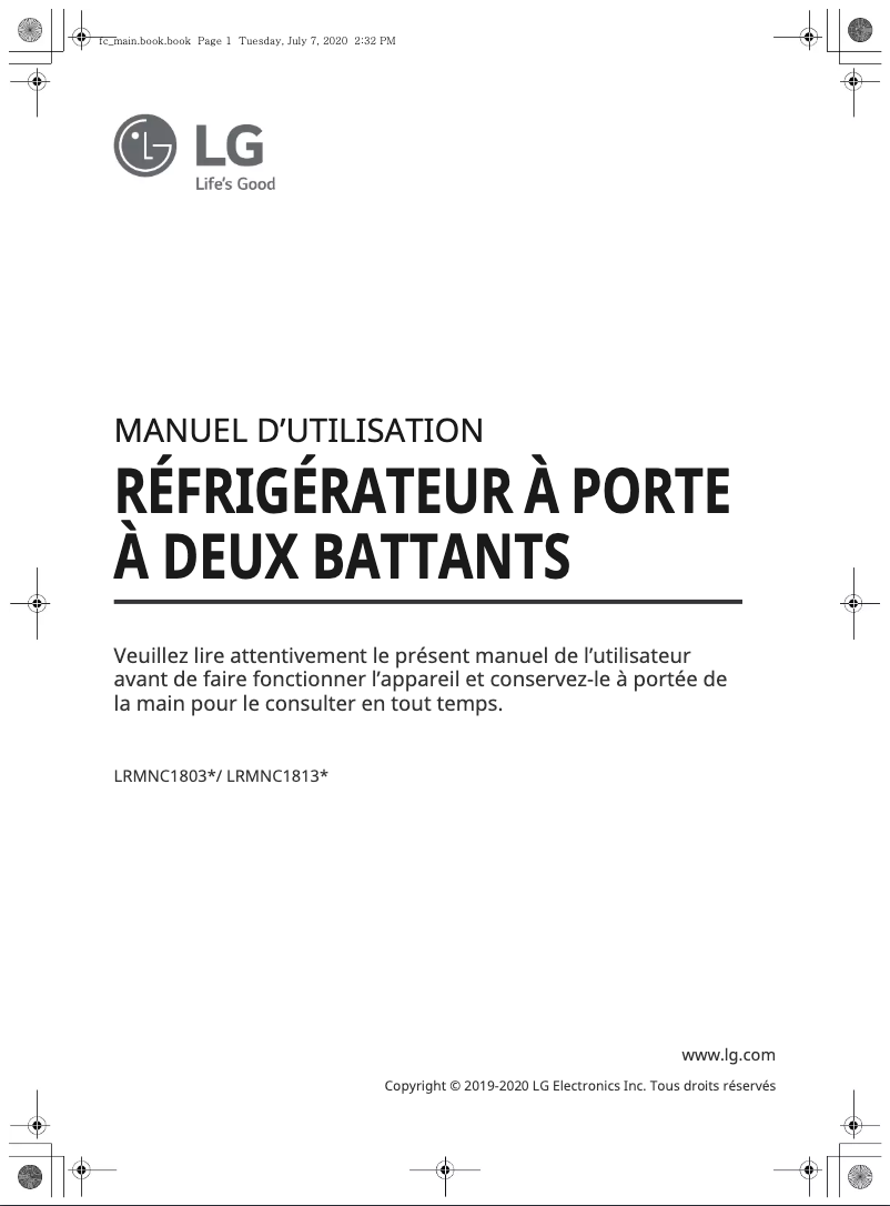 Page 1 of the manual User Manual LG LRMNC1813S