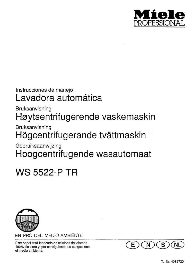 First page image of the manual for WS 5522 P TR
