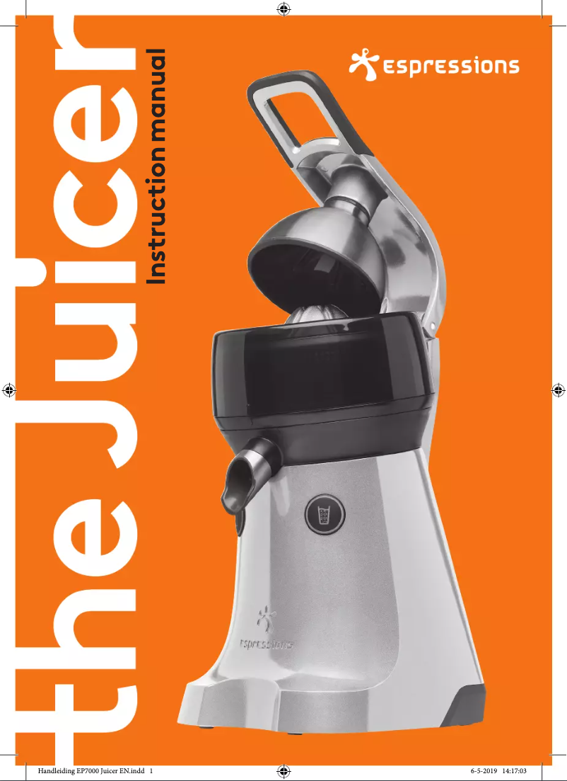 First page image of the manual for the Juicer