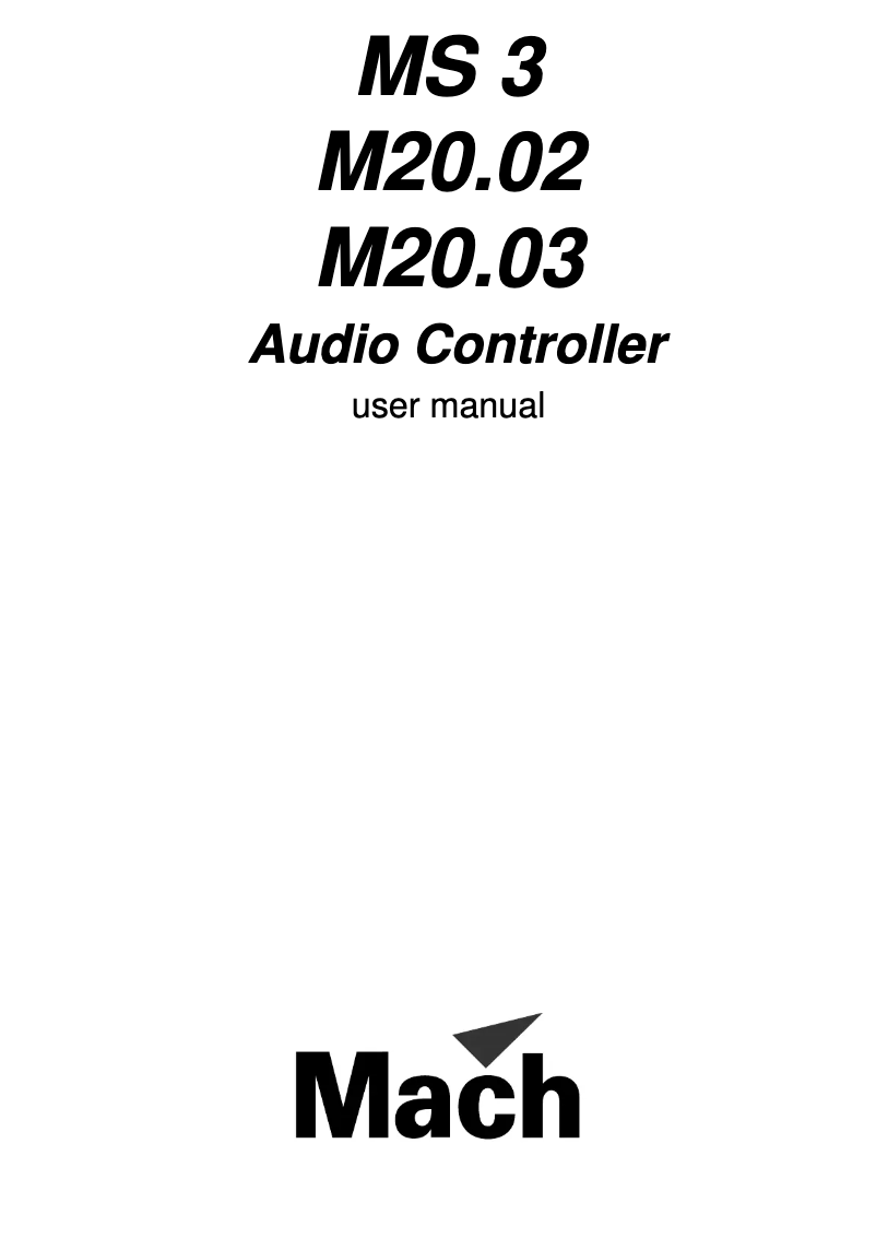 First page image of the manual for Mach MS 3