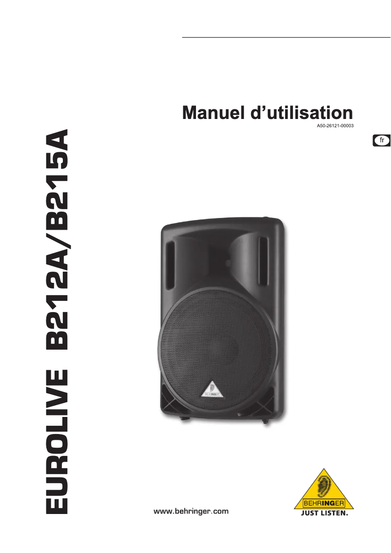 First page image of the manual for Eurolive B212A