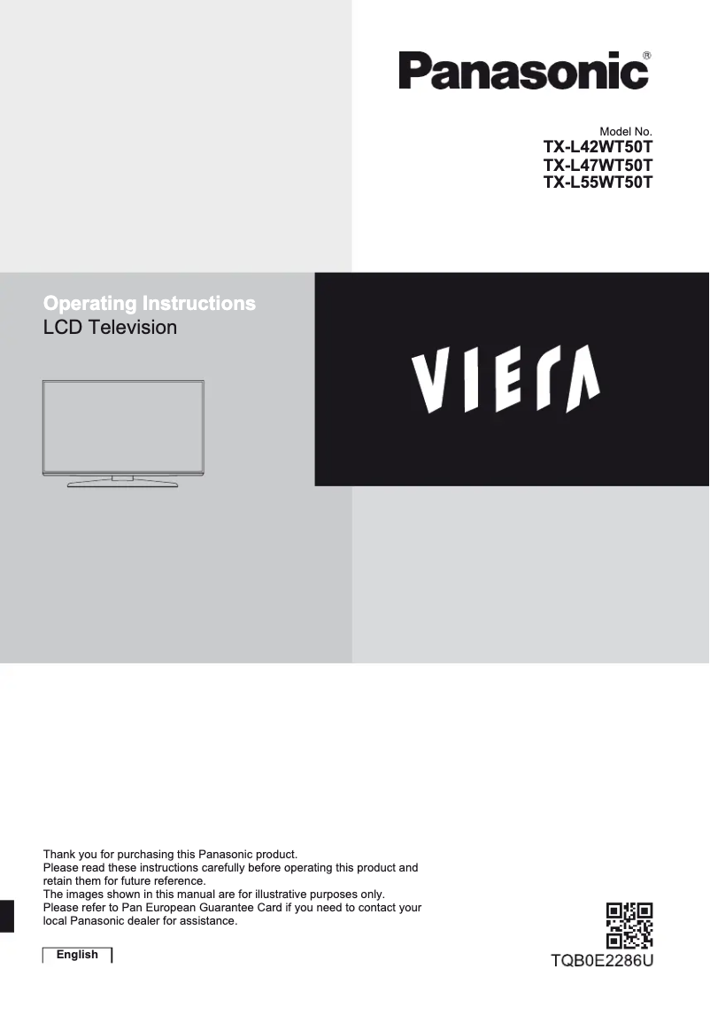 Page 1 of the manual User Manual Panasonic Viera TX-L42WT50T