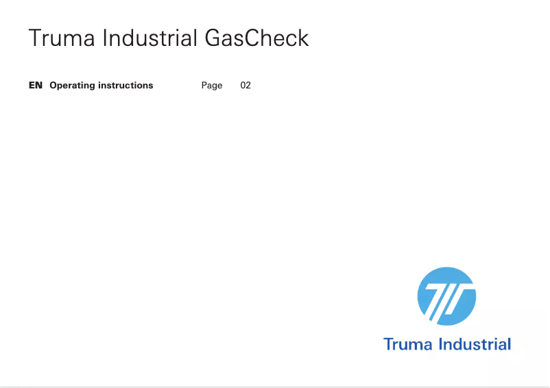 Page 1 of the manual User Manual Truma Industrial GasCheck