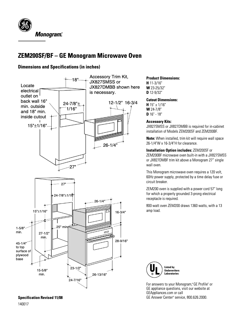 First page image of the manual for ZEM200SF