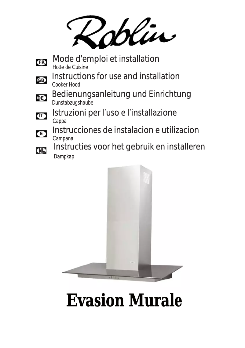 First page image of the manual for Evasion