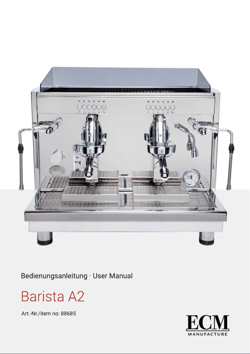 First page image of the manual for Barista A2