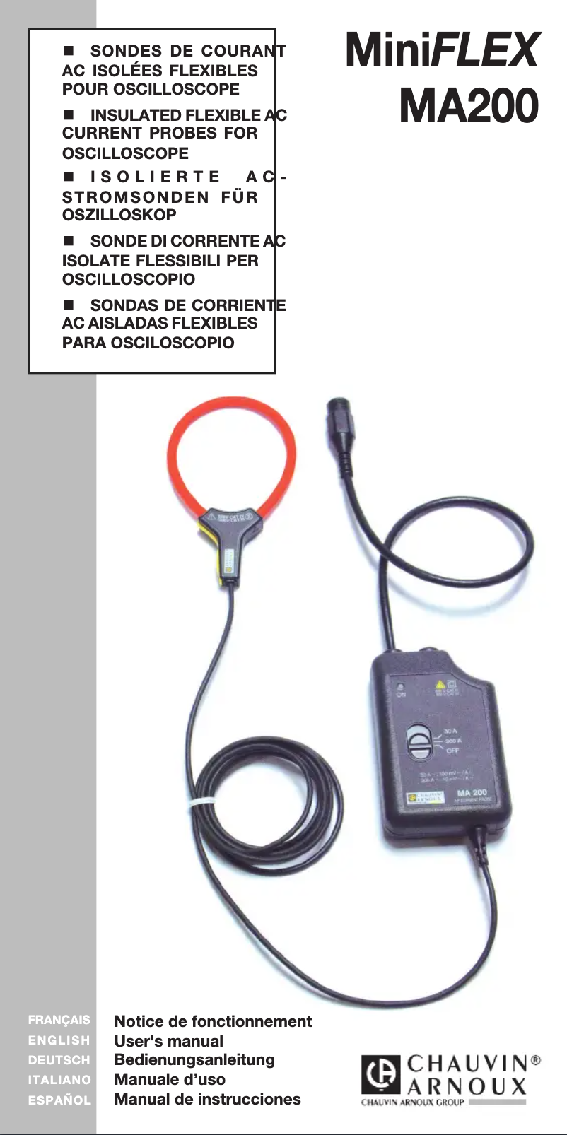 First page image of the manual for MiniFLEX MA200