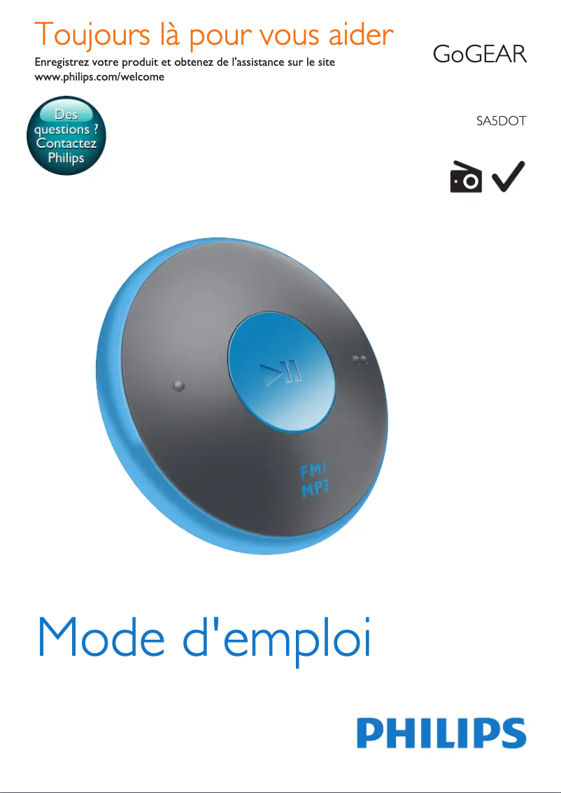 Page 1 of the manual User Manual Philips GoGear SA5DOT04KFS