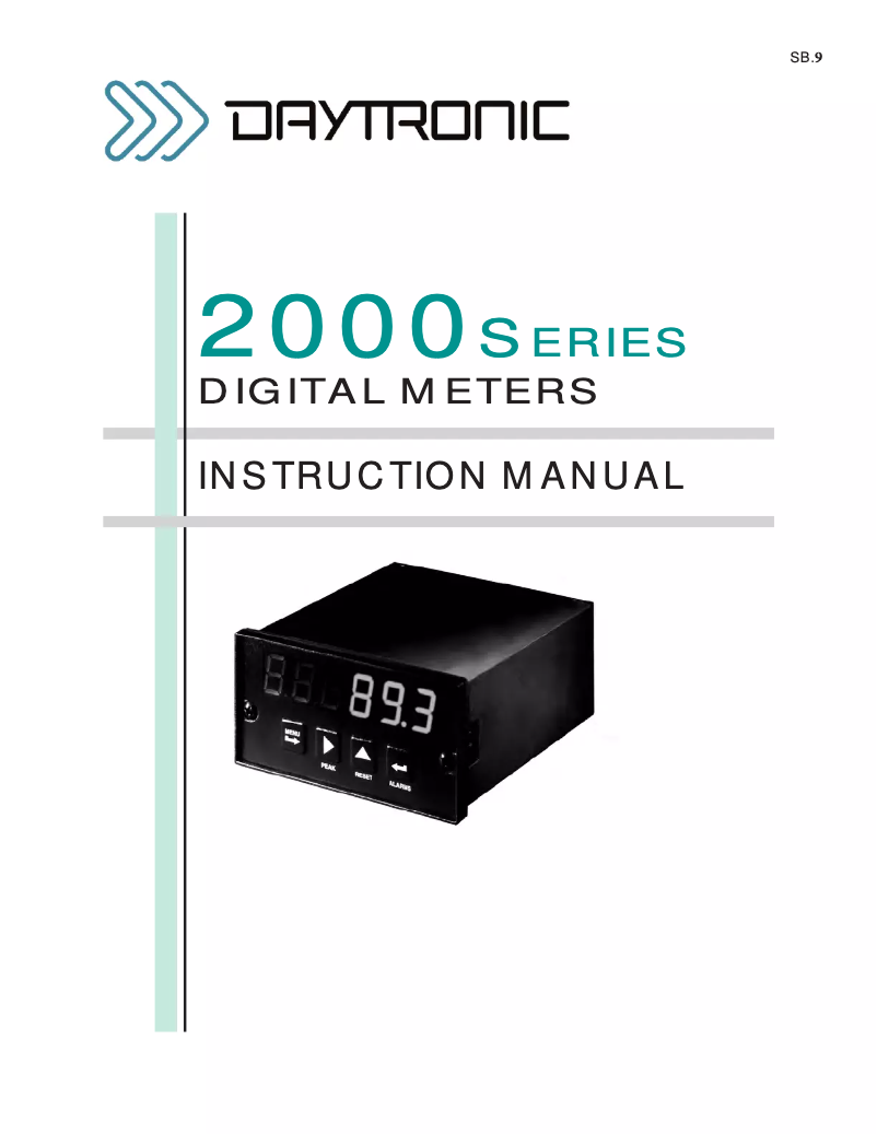 Page 1 of the manual User Manual Daytronic 2162