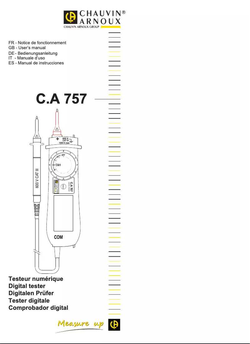 Page 1 of the manual User Manual Chauvin Arnoux C.A 757