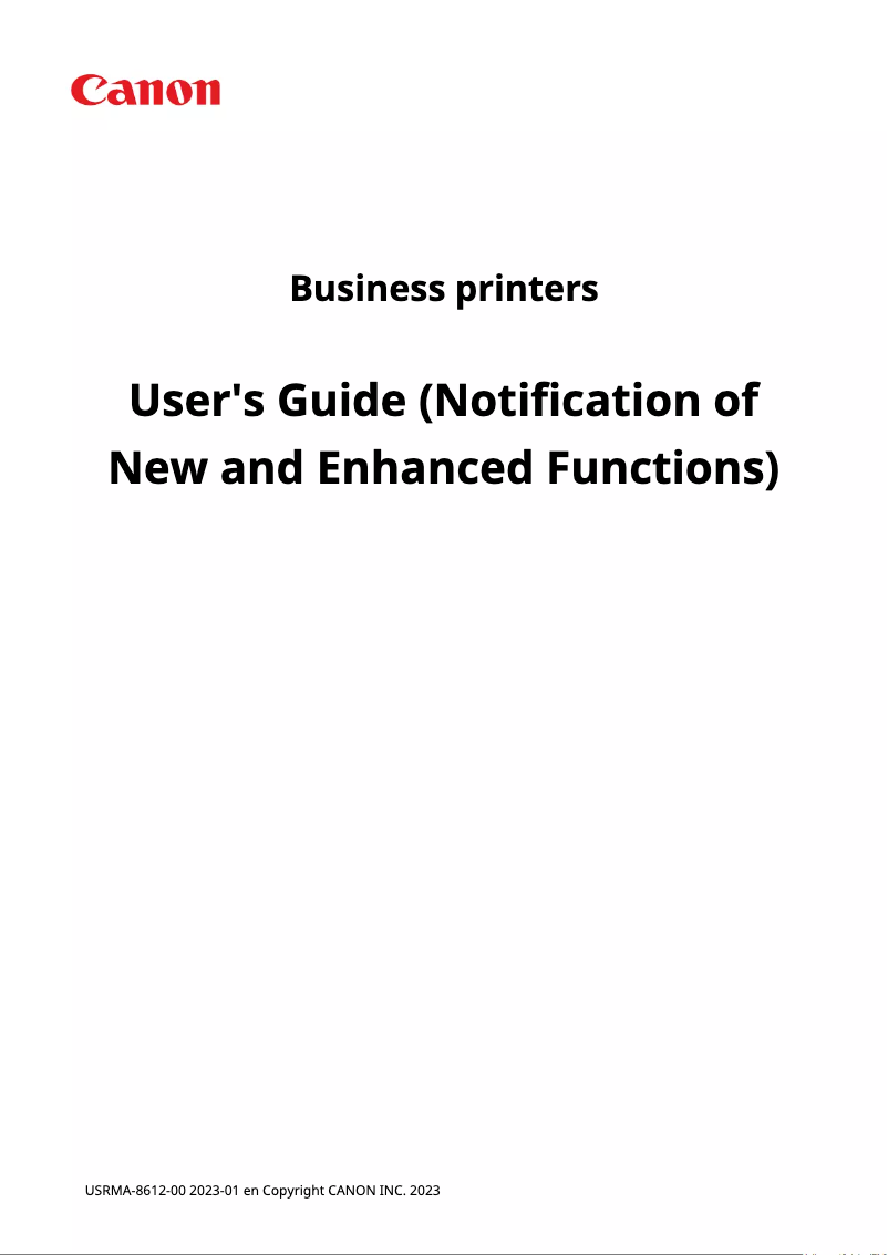 First page image of the manual for i-SENSYS X C1533P