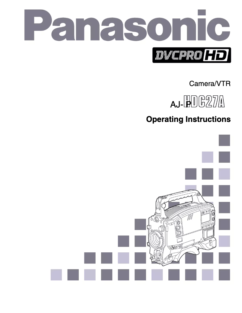 First page image of the manual for AJ-HDC27A