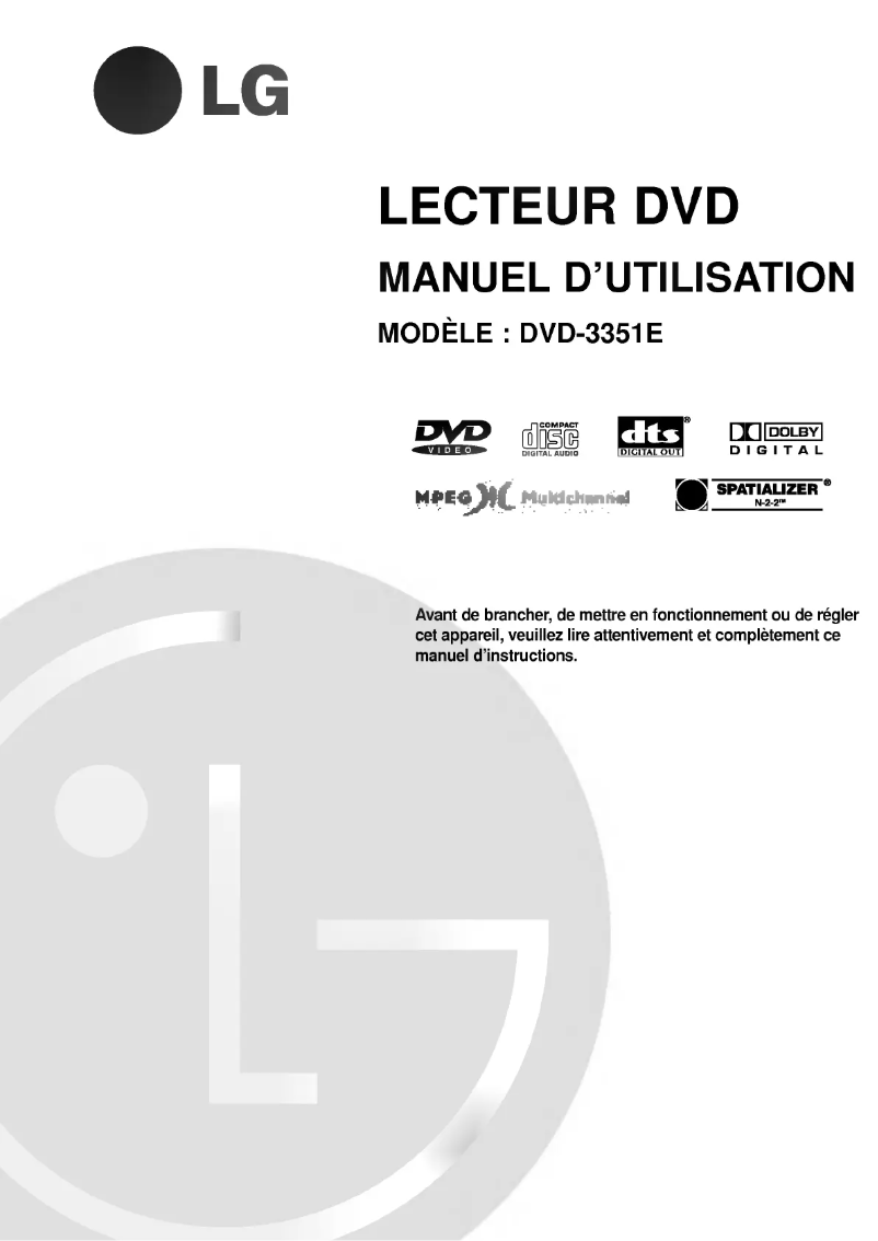 Page 1 of the manual User Manual LG DVD3351EDS