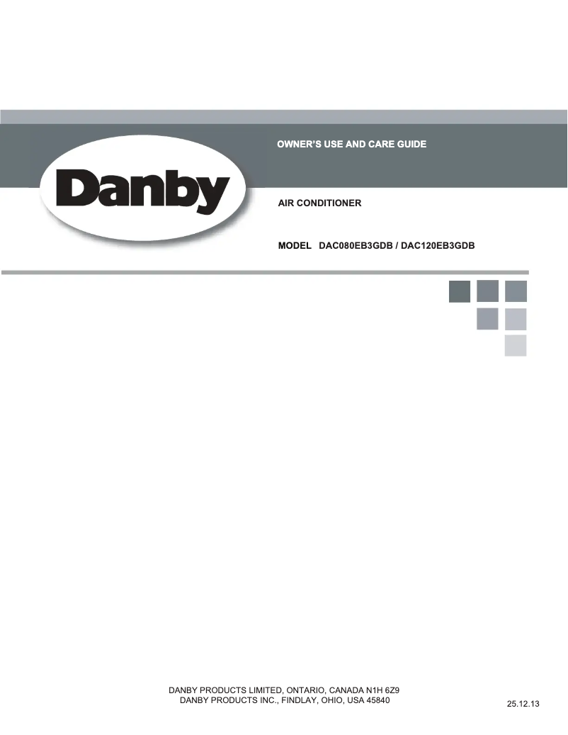 Page 1 of the manual User Manual Danby DAC120EB3GDB