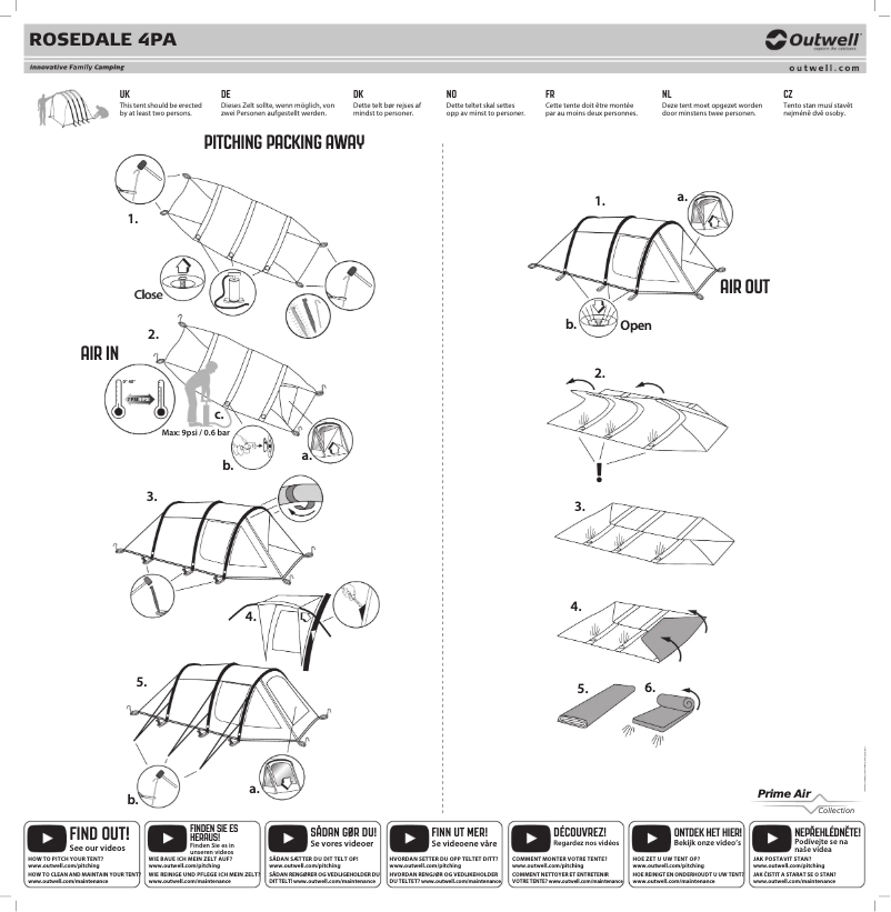 Page 1 of the manual User Manual Outwell Rosedale 4PA