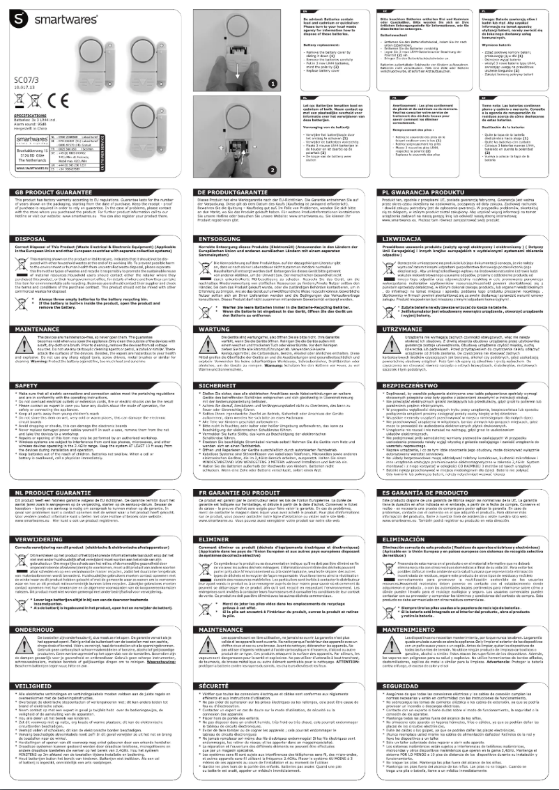 Page 1 of the manual Instruction Manual Smartwares SC07