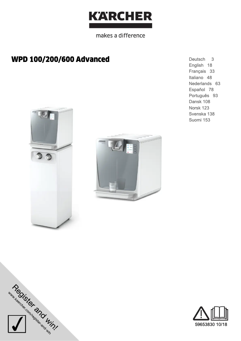 Page 1 of the manual User Manual Kärcher WPD 200 Advanced