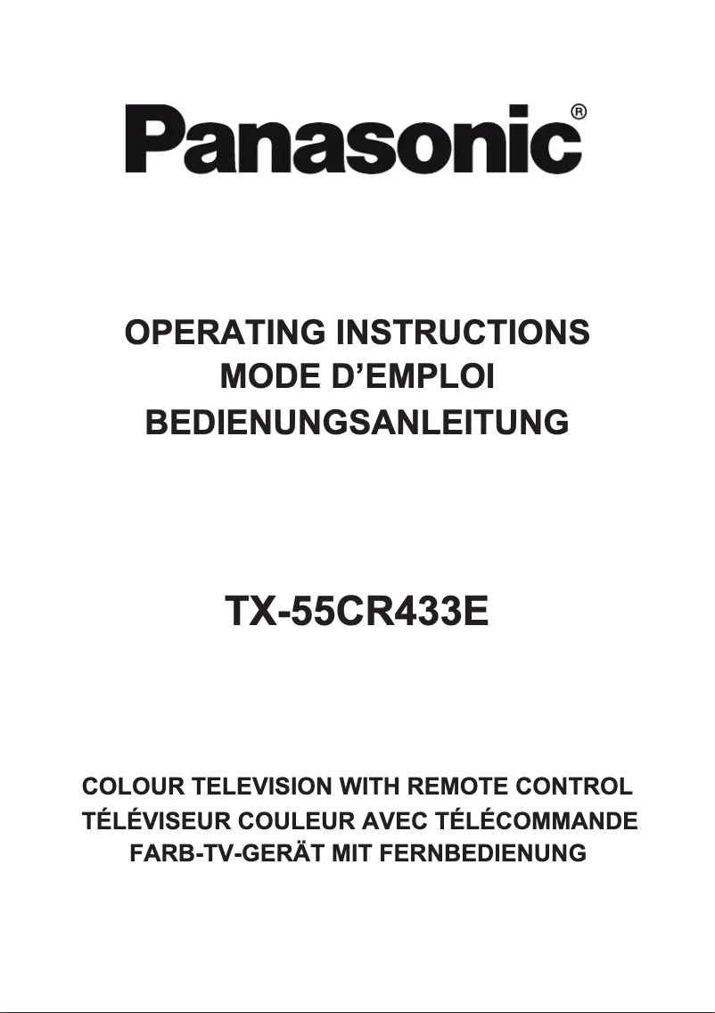 First page image of the manual for Viera TX-55CR433E